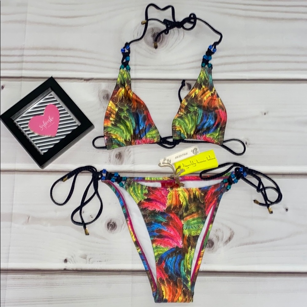 🌈Tigerlily Women’s 2 Piece Bikini Set Rainbow - Picture 1 of 5